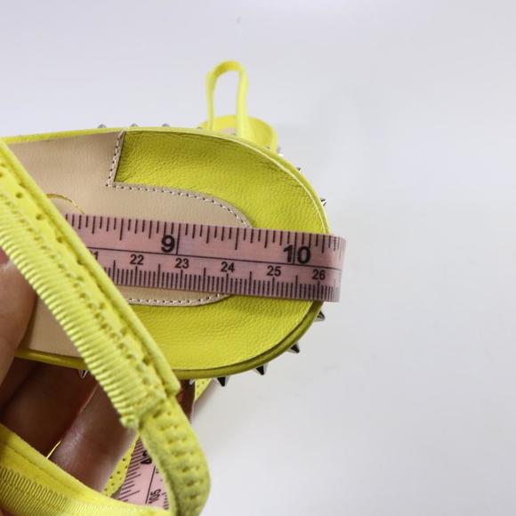 Hall Spike Flat Yellow Spiked Perforated Suede Slingback Flats d672 - Picture 6 of 12